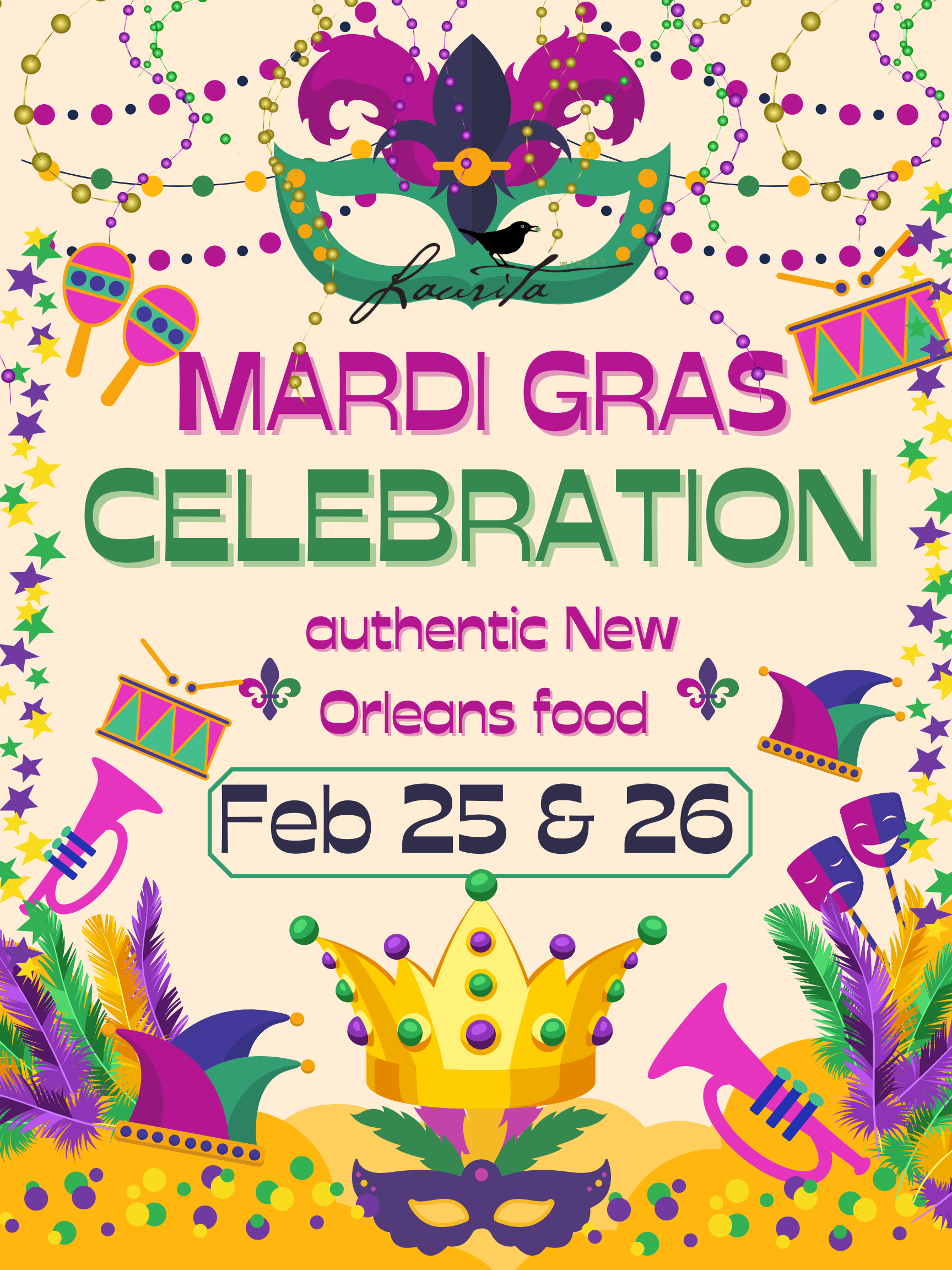 Mardi Gras 2023 banner (Poster (Portrait) (18 × 24 in))
